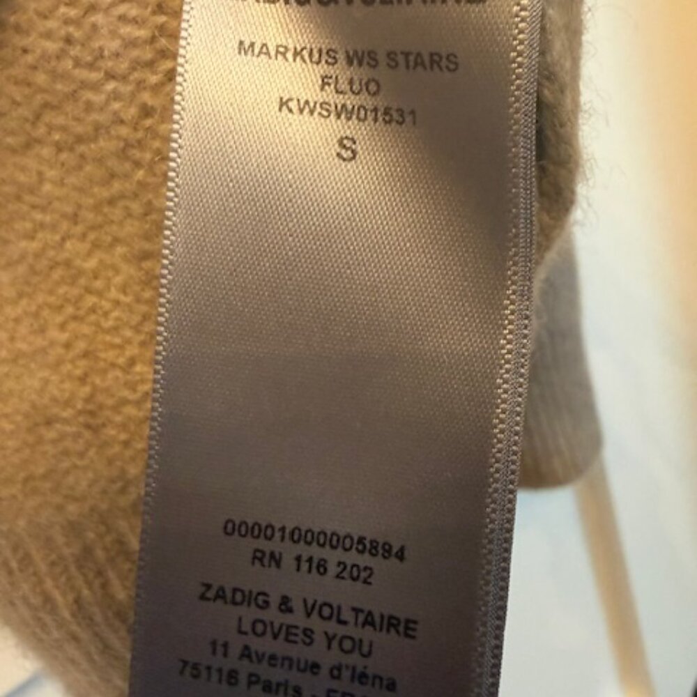 NWT New Zadig & Voltaire Cashmere Markus Stars Sweater Size Small (498 Retail) - Picture 5 of 7